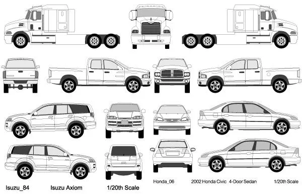 004-Cars, trucks, van vectors | Free Vector Graphics Download ...