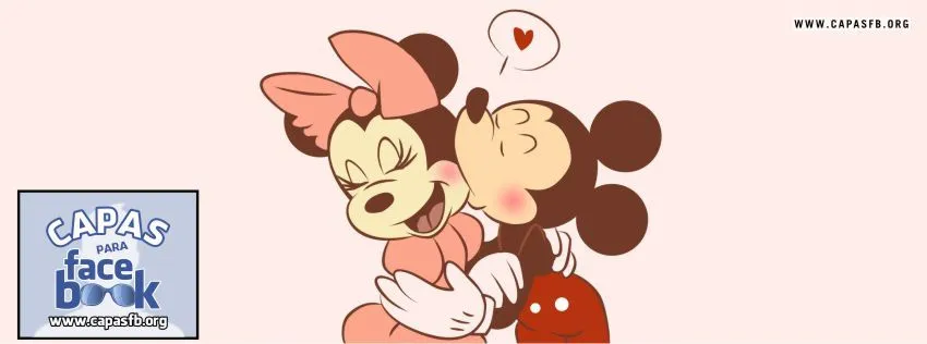 02739 - Minnie ♥ Mickey - Capa para Facebook | Capas para Facebook