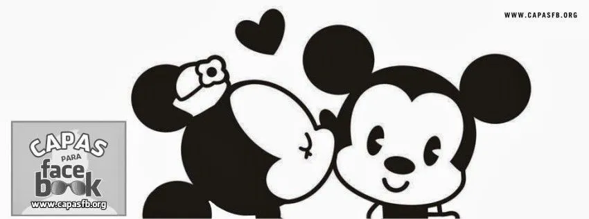 03308 - Minnie ♥ Mickey | Capas para Facebook