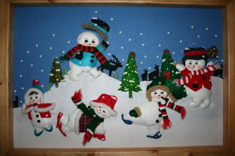094 muñecos de nieve elaborados en paño lency - Belén de Maritza ...