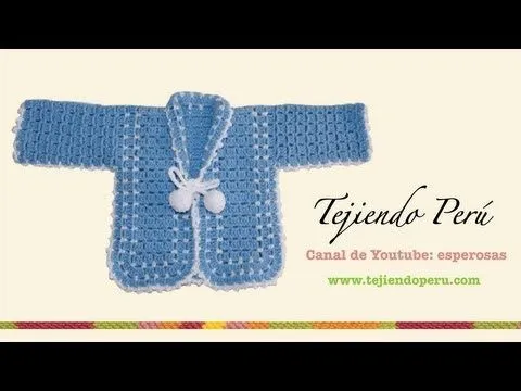 Ropón o chaqueta para bebé en crochet (Parte 1) - YouTube