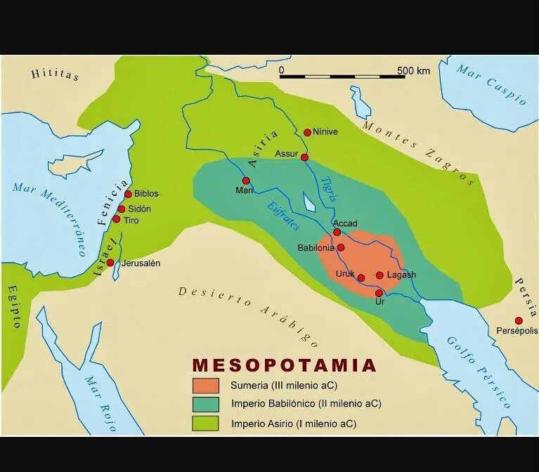 1.- Dibujar el mapa de Mesopotamia y ubicar los imperios sumerio, acadio,  asirio, babilónico. 2.- Realizar - Brainly.lat