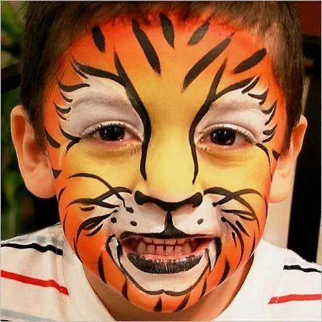 Maquillaje de tigre en la cara - Imagui