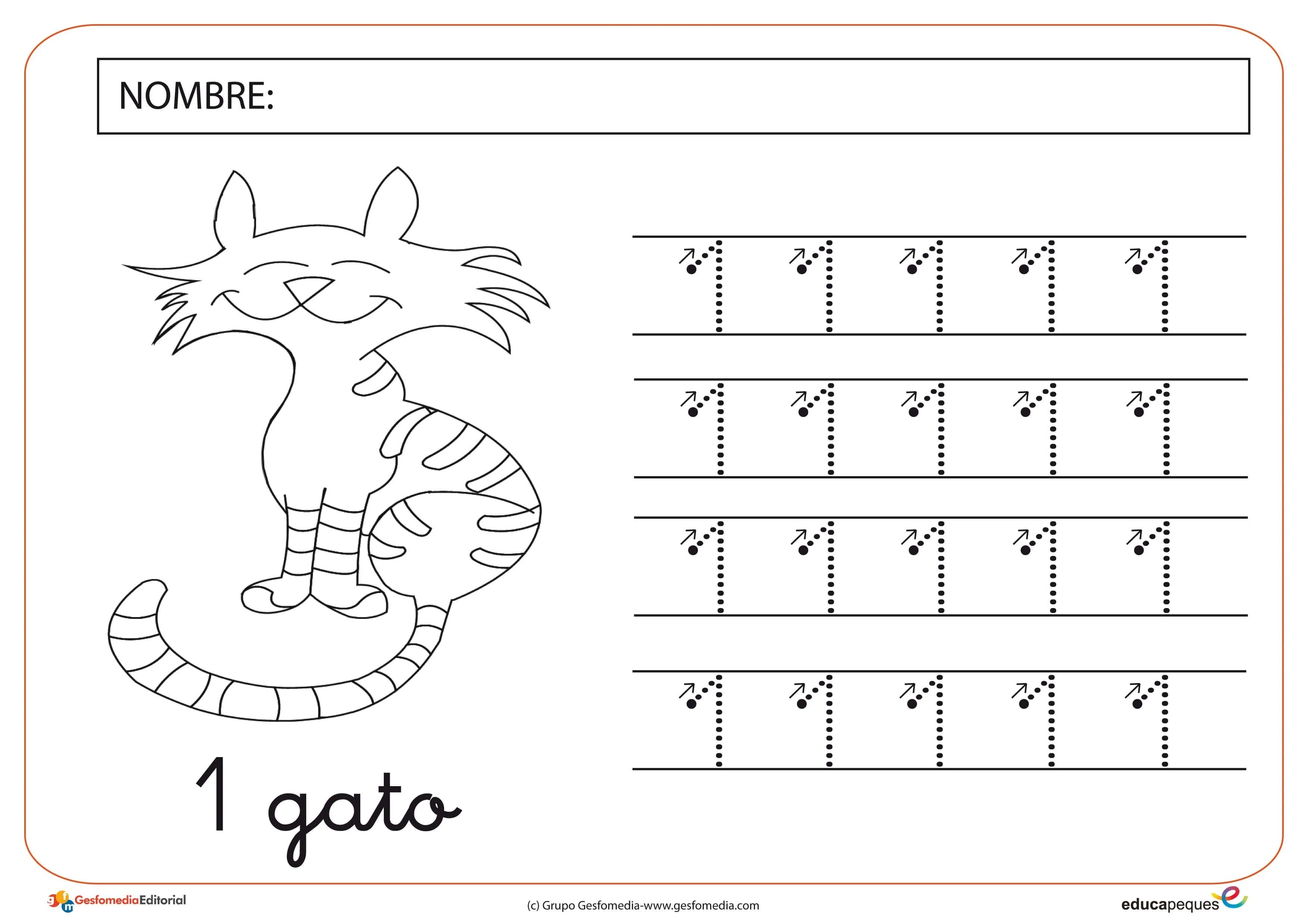 10. Fichas de grafomotricidad del número uno - El Portal de ... 10. Fichas de grafomotricidad del número uno - El Portal de ...