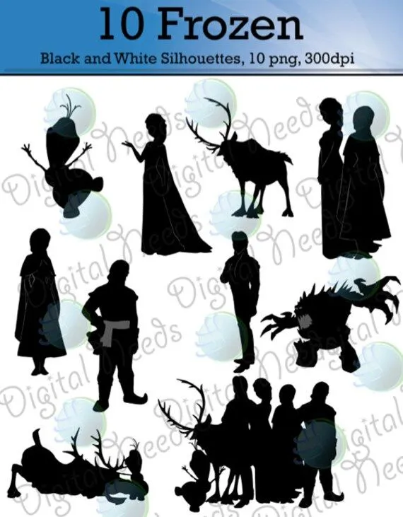 10 Frozen de Disney / archivos png / Siluetas de por DigitalNeeds 10 Frozen de Disney / archivos png / Siluetas de por DigitalNeeds
