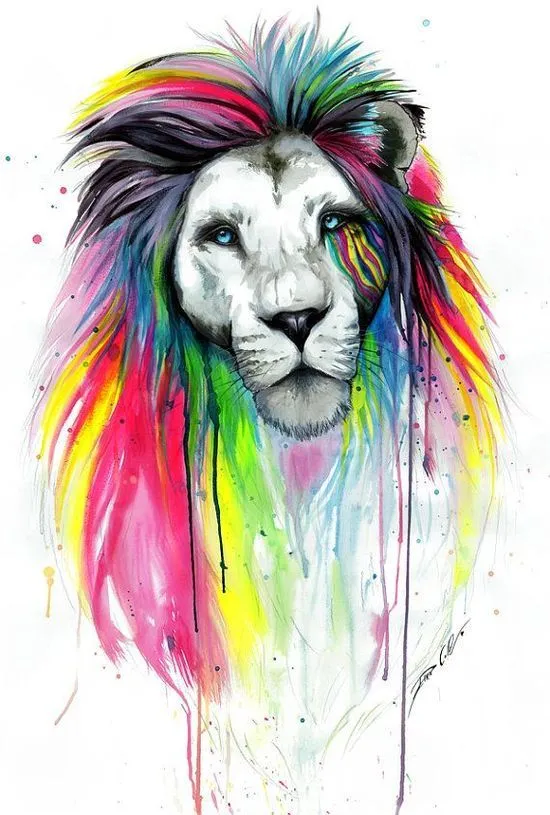 10 ideas de Dibujo color leon | pintura de león, disenos de unas, dibujos  de leones