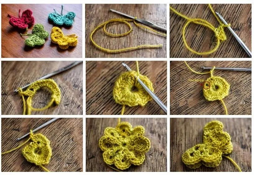 10 mariposas crochet - diagramas y paso a paso | Crochet y Dos agujas