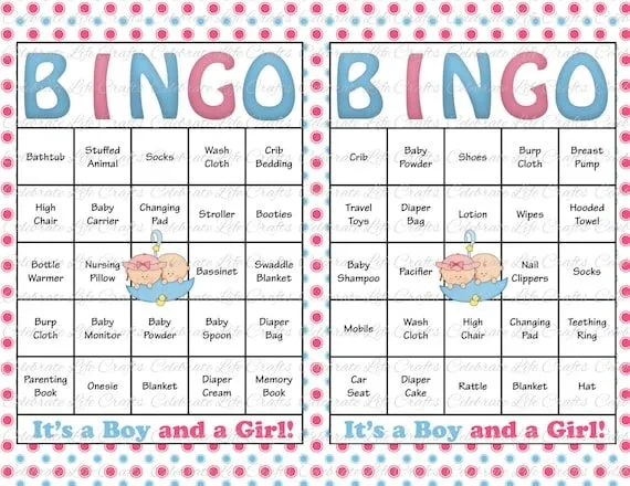 100 bebé ducha Bingo tarjetas imprimible por CelebrateLifeCrafts