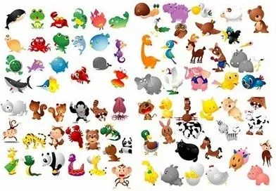 100 libre estilo de dibujos animados-vectores animales Vector de ...