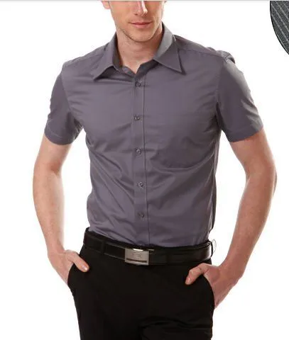 100% oficina de algodón uniforme para hombre camisa de manga corta ...