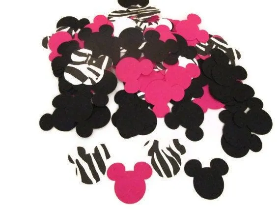 100 Pieza rosa Zebra y negro Minnie Mouse por MoosesCreations