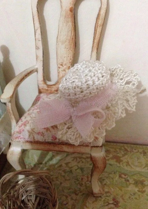 1/12 sombrero crochet miniaturas casa de por LeMiniaturediBea