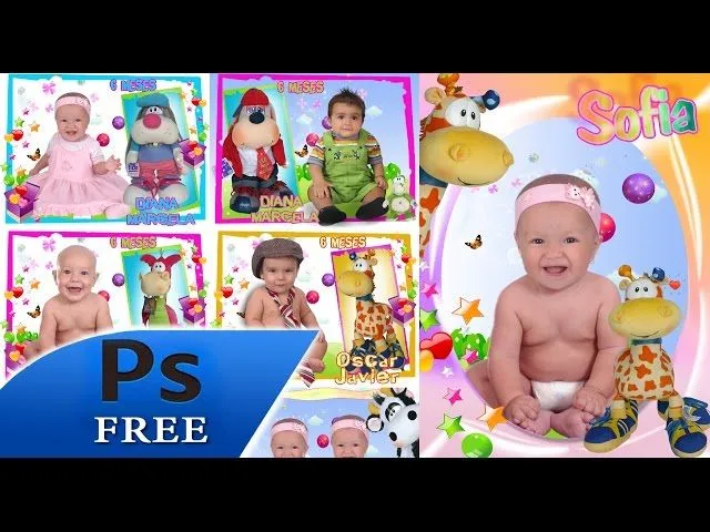 12 PSD para bebes Plantillas para photoshop - YouTube