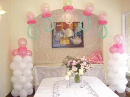 Decoración de globos para baby shower para mujer - Imagui