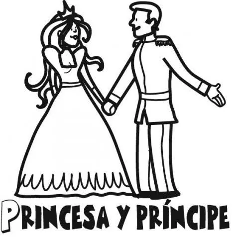 Dibujo de princesa y príncipe para colorear Dibujo de princesa y príncipe para colorear