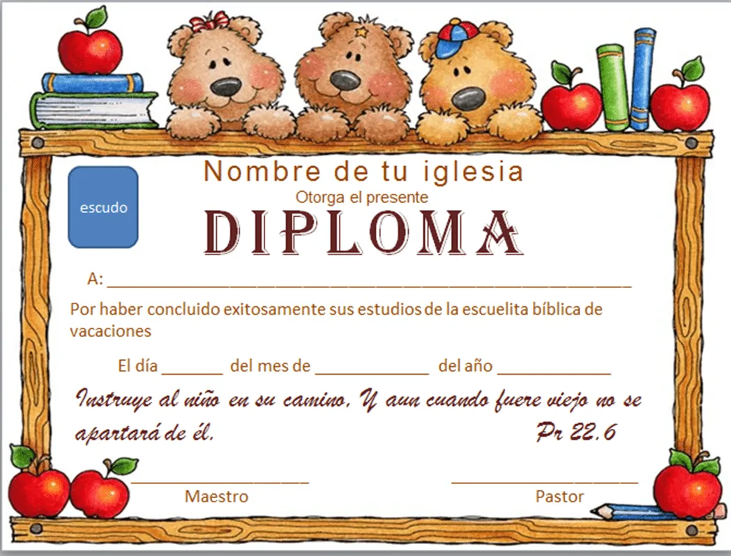 Diplomas Gratis Para Imprimir Esculas Infantiles | Diplomas ...