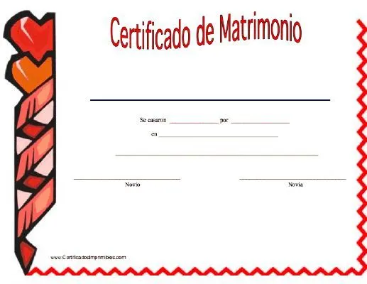 Certificado de Matrimonio para imprimir los certificados, gratis ...