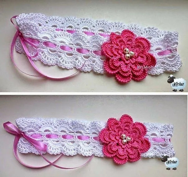 vincha tejida al crochet con flor | Crochet Hats, Headbands & Ear ...