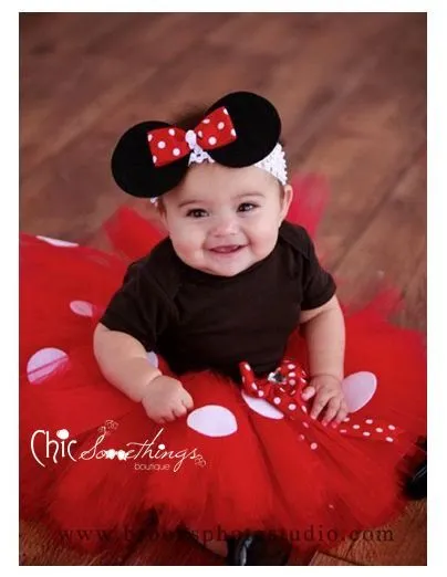 Minnie Mouse Tutu, Baby Tutu and puff headband set, Photo Prop ...