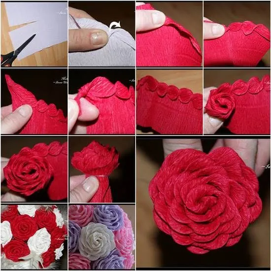 17 mejores ideas sobre Rosas De Papel Crepé en Pinterest | Flores ...