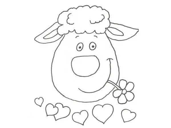 Dibujo de una oveja para colorear con niños