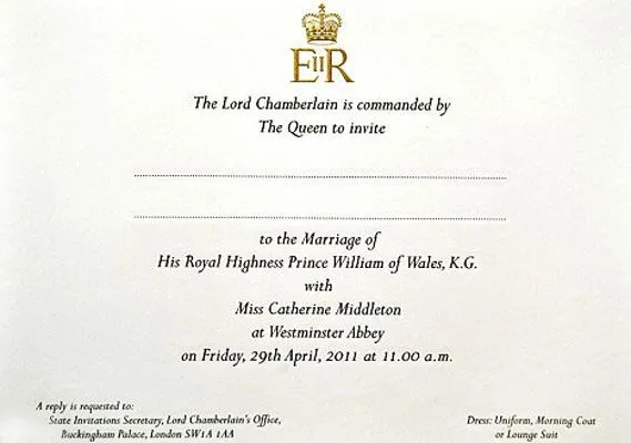 1900 Invitaciones para la boda real han sido entregadas ...
