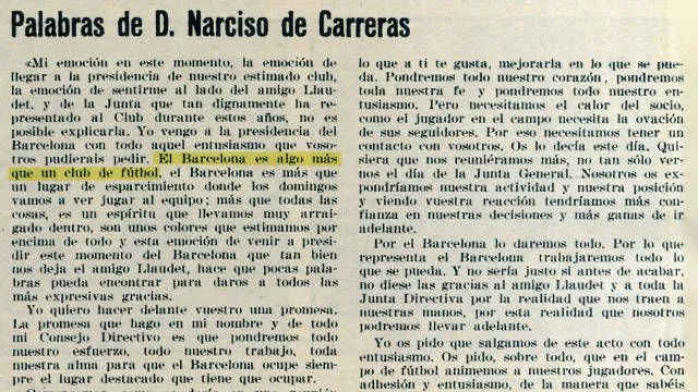1968. La frase “Más que un club” | FC Barcelona