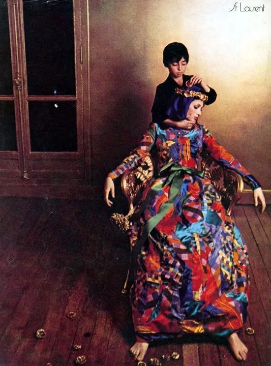 1969 - Yves Saint Laurent patchworck dress by Sarah Moon | Pinterest