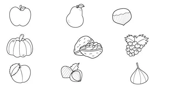 Dibujos de frutos secos para colorear - Imagui