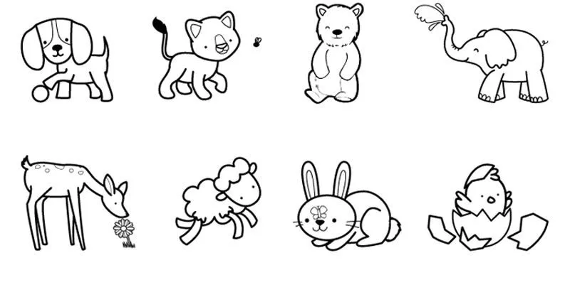 Imagen de conjunto de animales para colorear - Imagui