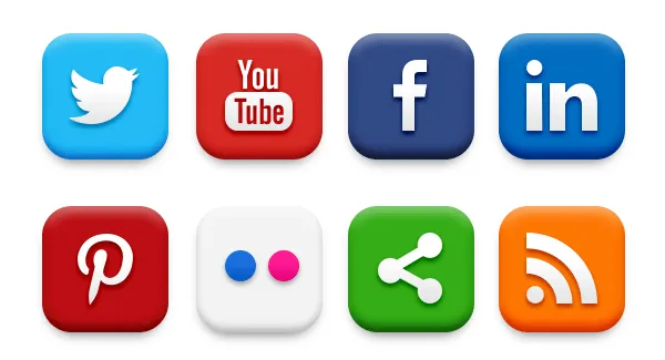 20 Popular Social Media Icons (PSD & PNG) - GraphicsFuel