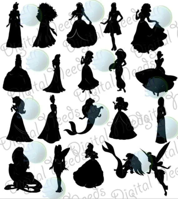 20 Princesas Disney / archivos png y Fuentes / por DigitalNeeds