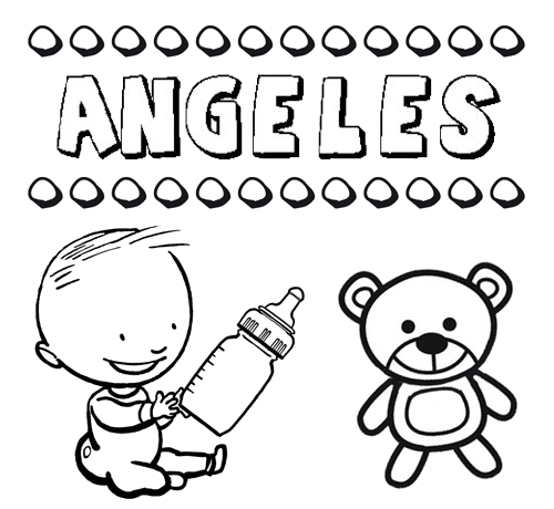 Dibujo del nombre Ángeles para colorear, pintar e imprimir Dibujo del nombre Ángeles para colorear, pintar e imprimir
