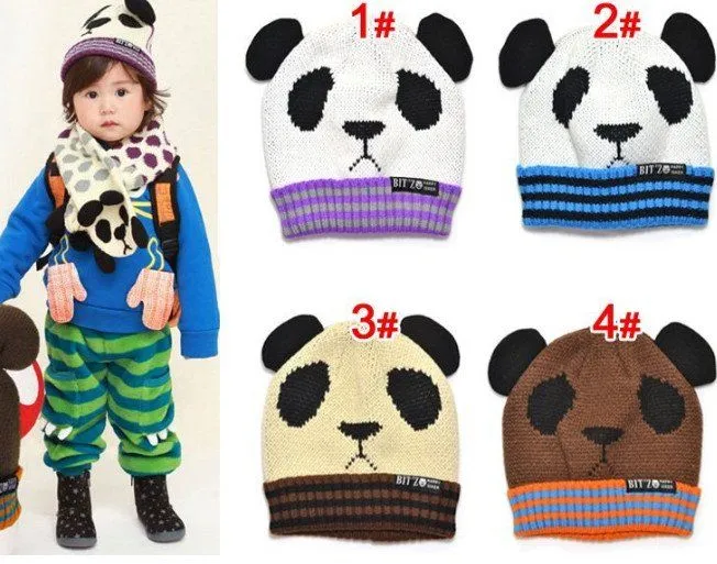 2012 New Panda Shaped Lovely Boy Girl Hats,Winter Baby Hat,Knitted ...