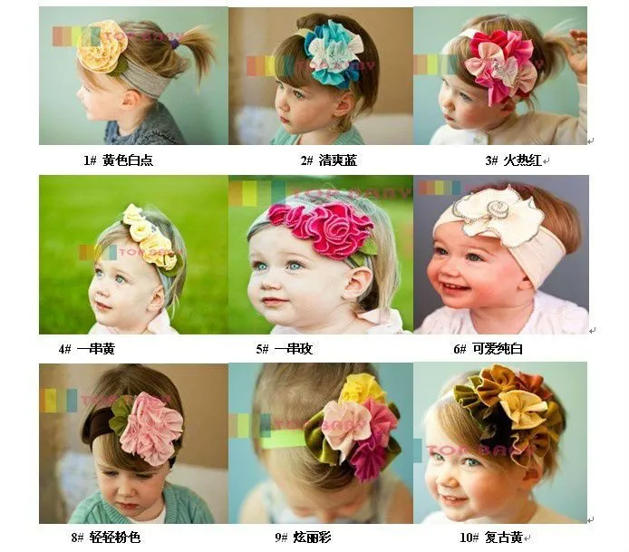 2013 bebé flor bandas para la cabeza del bebé del algodón venda ...