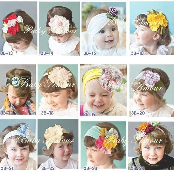2013 New Top Baby Hair Band Girls' Large Flower Hairbands Kids ...