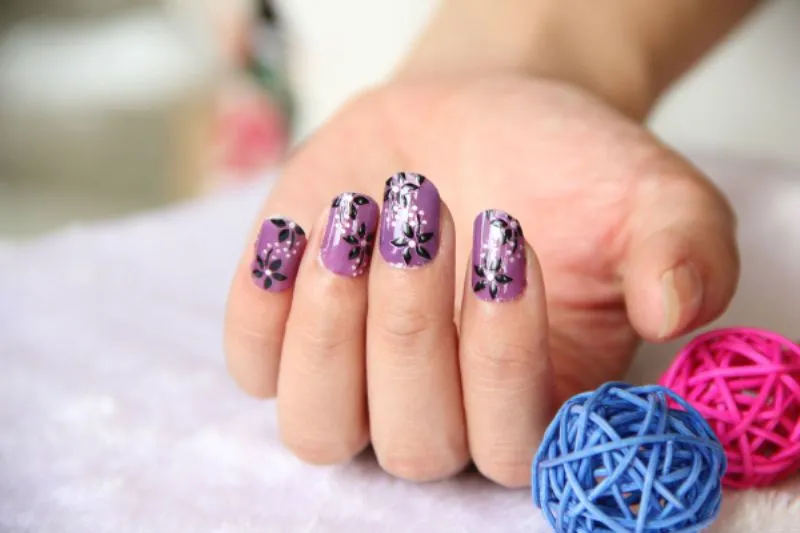 2014 OEM más nuevos diseños de uñas nail art nail wraps-Adhesivos ...