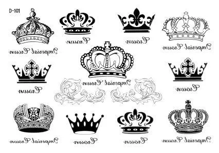 2015 new summer tattoo sticker D11 imperial crown Paster Decal ...
