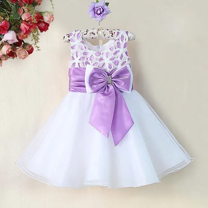 2015 nuevo vestido de la muchacha púrpura arco niños de la boda ...
