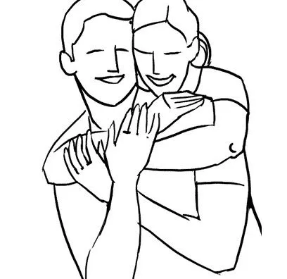 Personas abrazandose para dibujar - Imagui