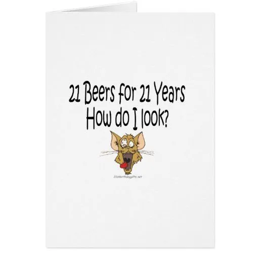 21ro Regalos de cumpleaños 21 cervezas por 21 años Felicitación de ...