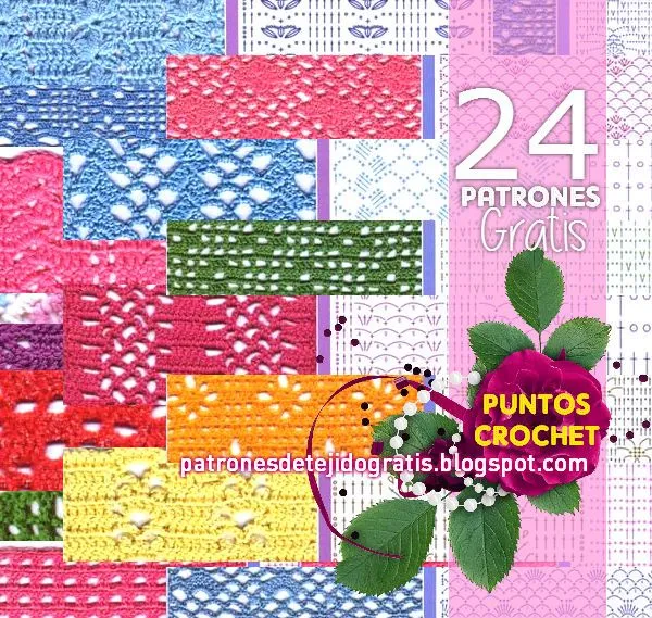 24 patrones de puntos crochet / con pdf ~ Patrones para Crochet