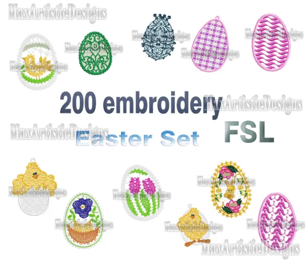 240+ fsl easter eggs embroidery files in PES PDF formats for machine  embroidery projects - Download - Max Artistic Designs- CNC 3D Embroidery  Store