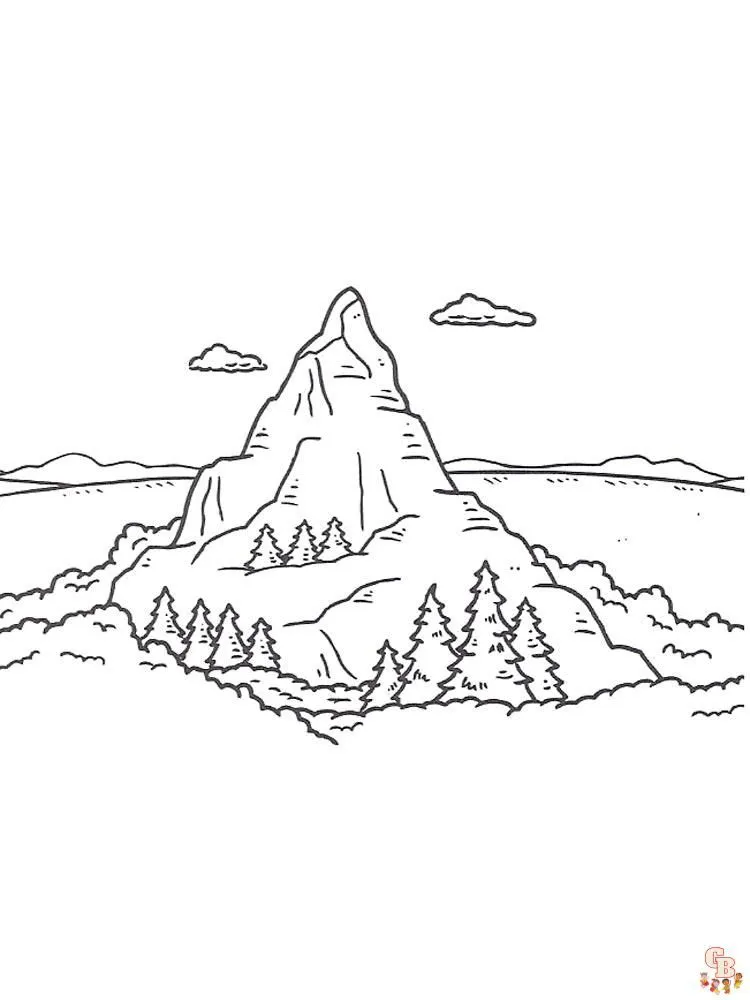 25+ Dibujos de montañas para colorear para niños - GBcolorear