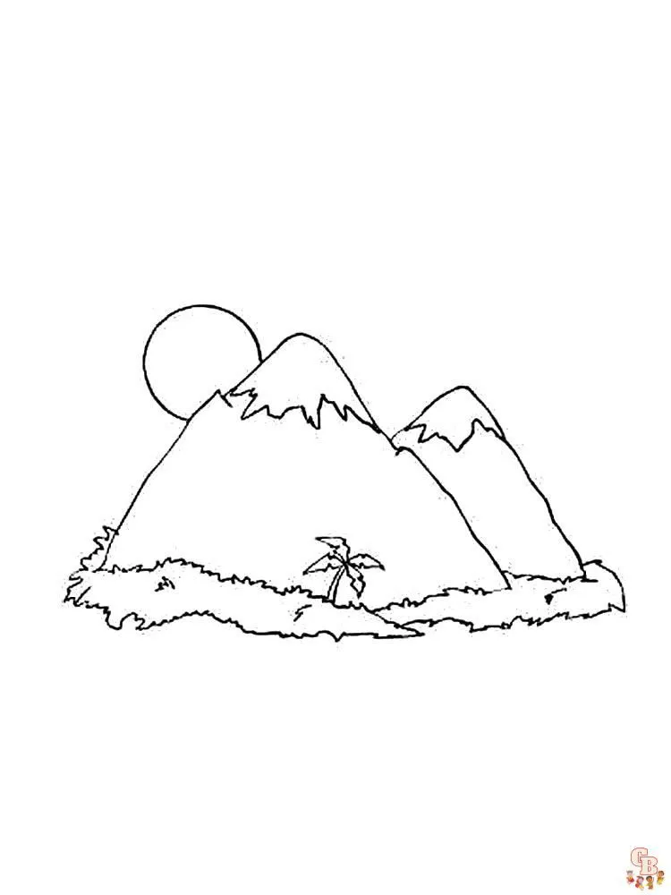 25+ Dibujos de montañas para colorear para niños - GBcolorear