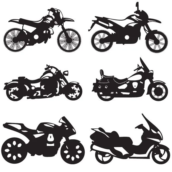250 Vectores con siluetas, formas y accesorios de motos – Puerto ...
