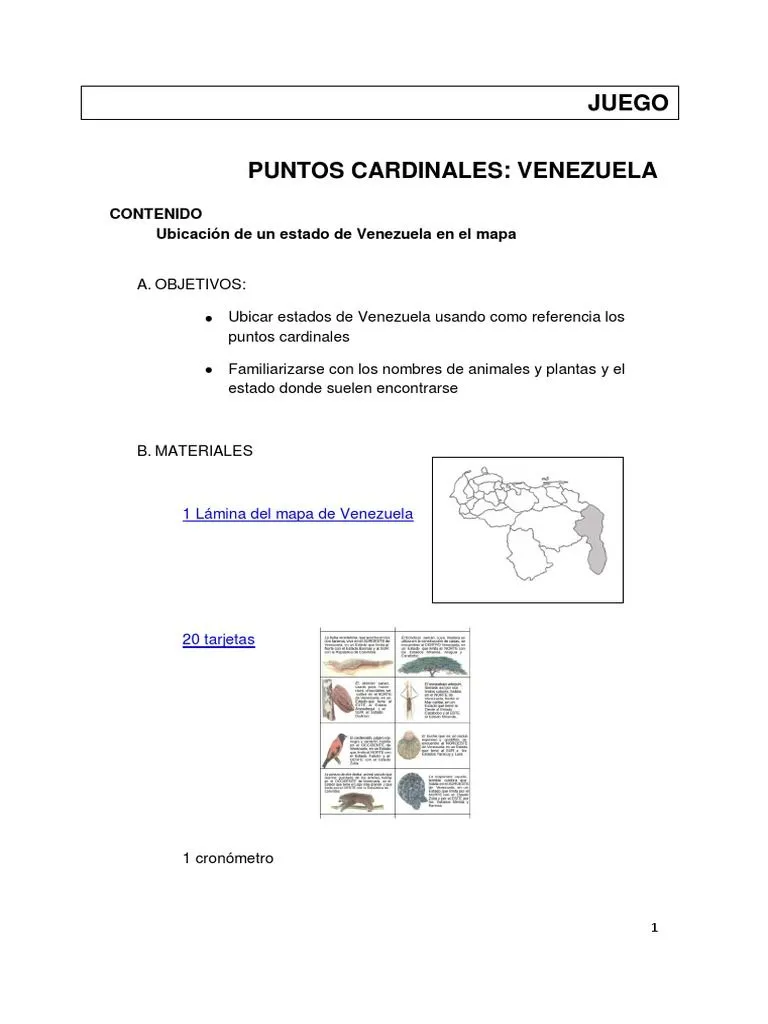 2csnatu2 Juego Puntos Cardinales Venezuela 5 | PDF
