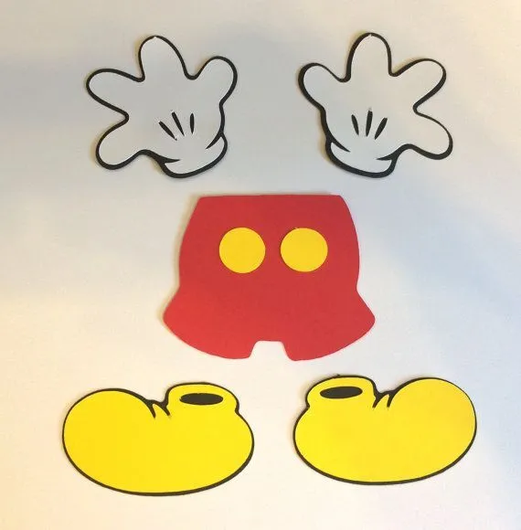 30 3" Mickey Mouse Pants, Shoes and Gloves Die Cut | Mickey Mouse ...