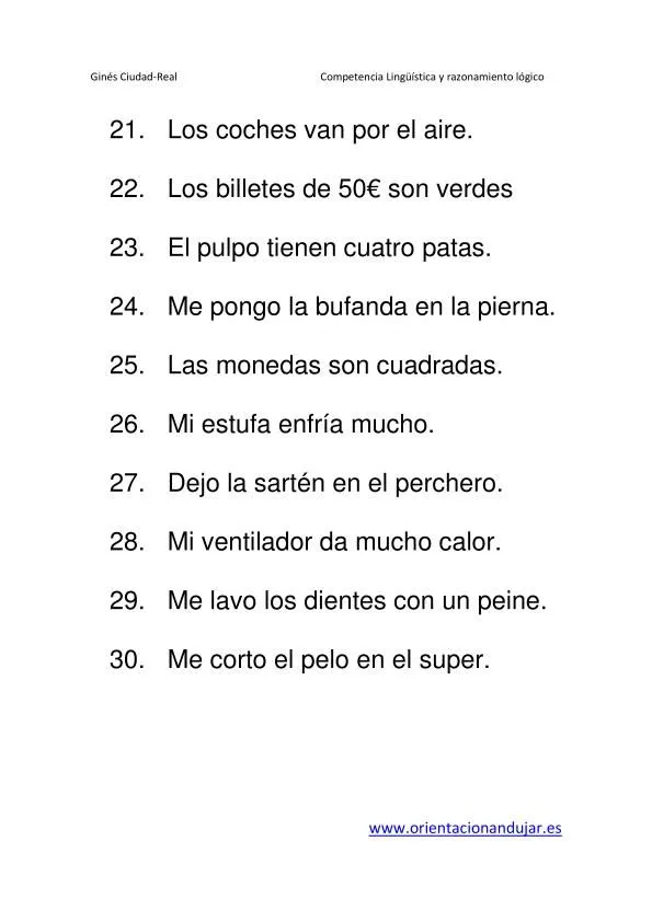 30 Nuevos absurdos en Frases para Primaria Nivel Inicial ...