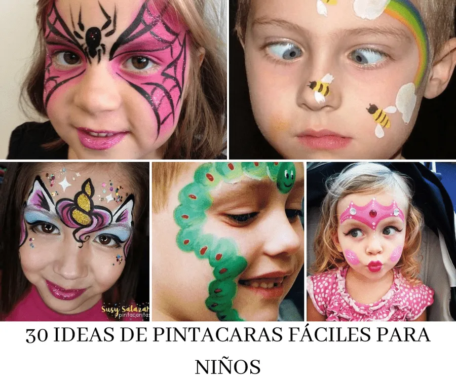 30 ideas de pintacaras fáciles para niños | Manualidades